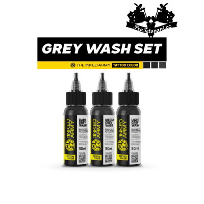 THE INKED ARMY GREY WASH SET 3 x 30 ml tetovací barva