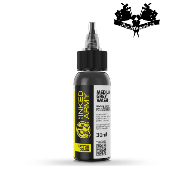 THE INKED ARMY MEDIUM GREY WASH tetovací barva 30 ml