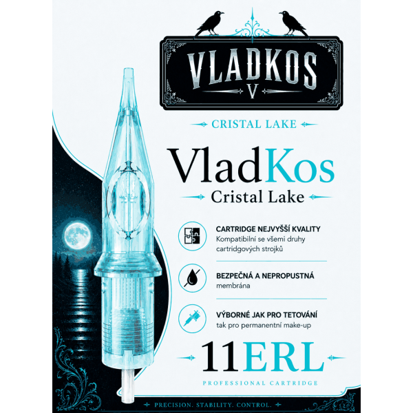 Prémiová tetovací cartridge VLADKOS CRISTAL LAKE 11RL EMPTY LINER