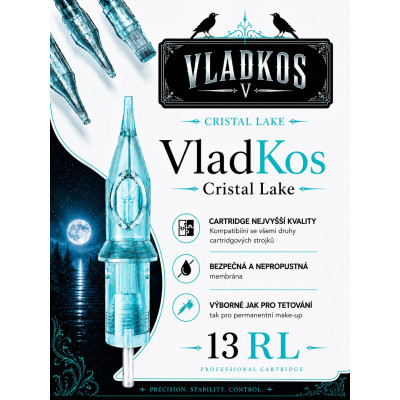 Prémiová tetovací cartridge VLADKOS CRISTAL LAKE 13RL