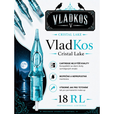 Prémiová tetovací cartridge VLADKOS CRISTAL LAKE 18RL