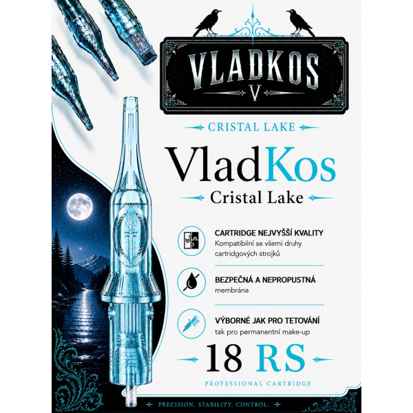 Prémiová tetovací cartridge VLADKOS CRISTAL LAKE 18RS