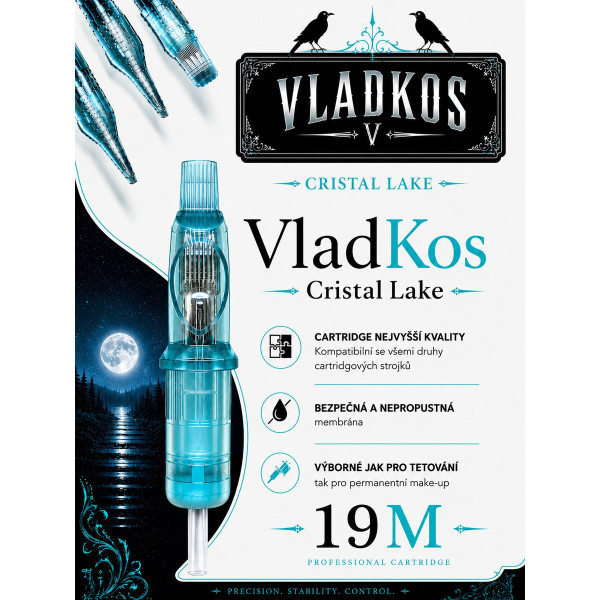 Prémiová tetovací cartridge VLADKOS CRISTAL LAKE 19M