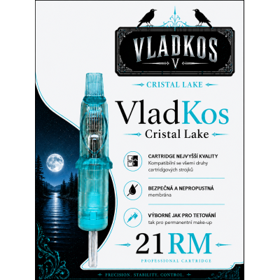 Prémiová tetovací cartridge VLADKOS CRISTAL LAKE 21RM