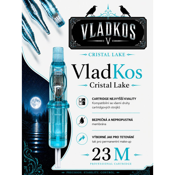 Prémiová tetovací cartridge VLADKOS CRISTAL LAKE 23M