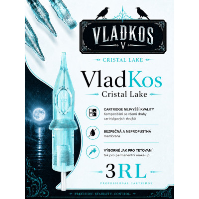 Prémiová tetovací cartridge VLADKOS CRISTAL LAKE 3RL