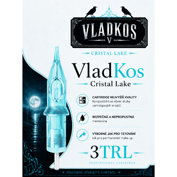 Prémiová tetovací cartridge VLADKOS CRISTAL LAKE 3TRL TURBO LINER