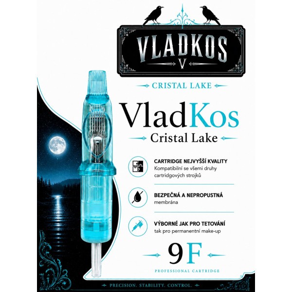 Prémiová tetovací cartridge VLADKOS CRISTAL LAKE 9 FLAT
