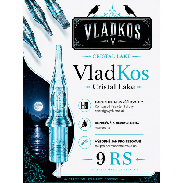 Prémiová tetovací cartridge VLADKOS CRISTAL LAKE 9RS