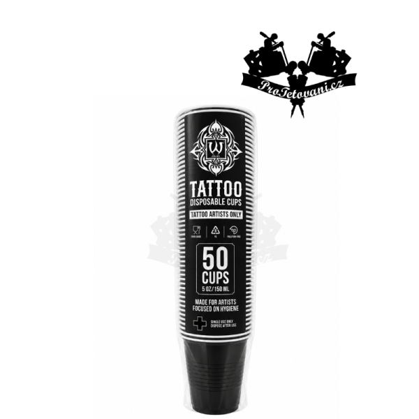 AVA Plastové kelímky na tetování 50 KS BLACK
