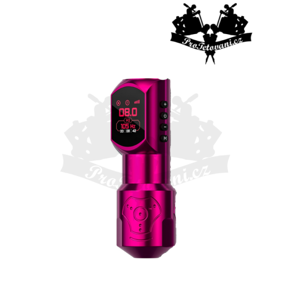Bezdrátový rotační tetovací strojek ELF MINI HOT PINK
