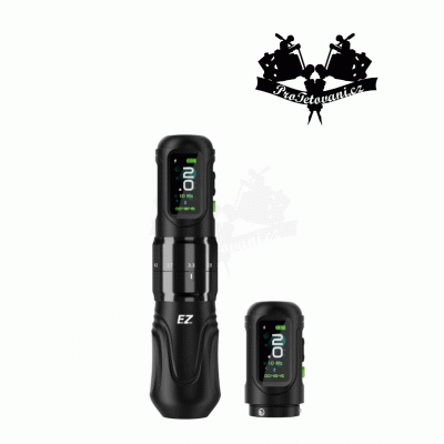 EZ P6 bezdrátový tetovací strojek s nastavitelným zdvihem 2.0 - 4.2 mm 2 x baterie BLACK
