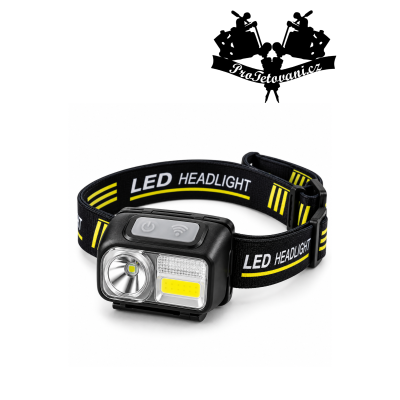 LED čelovka LED + COB osvětlení