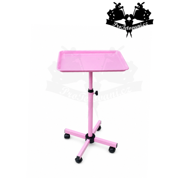Pojízdný stolek na tetovací vybavení PINK