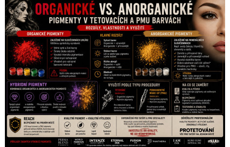 Rozdíl mezi organickými a anorganickými pigmenty v tetovacích barvách a barvách pro permanentní make-up Rozdíl mezi organickými a anorganickými pigmenty v tetovacích barvách a barvách pro permanentní make-up