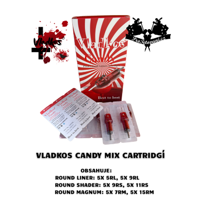 Základní mix tetovacích cartridgí Vladkos CANDY 30 ks