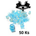 Kalíšky na tetovací barvu CRYSTAL SKULL Light blue 50 Ks s s ploškou