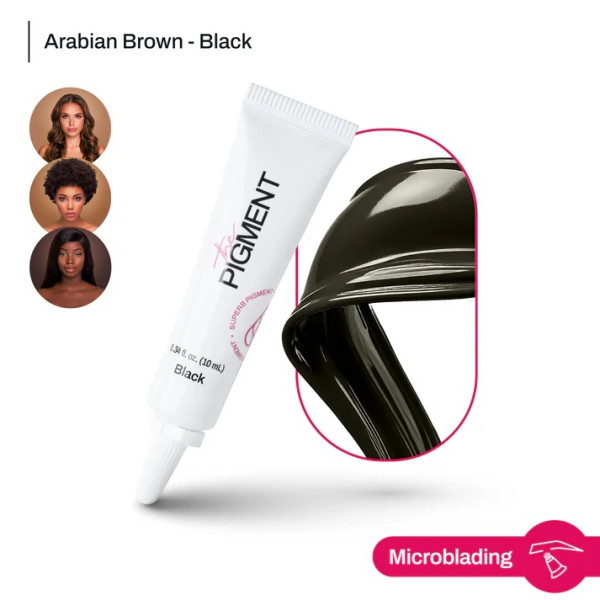 Barva pro permanentní make-up Microblading Pigment ARABIAN BROWN BLACK - 10 ml REACH