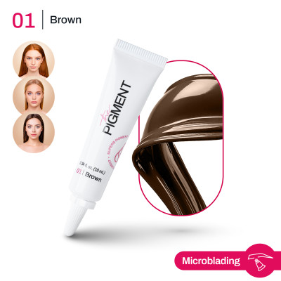 Barva pro permanentní make-up Microblading Pigment BROWN 1 – 10 ml REACH