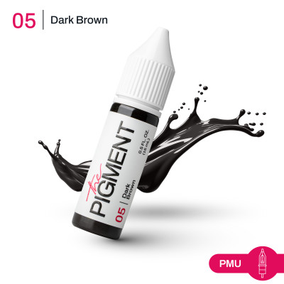 Barva pro permanentní make-up THE PIGMENT 05 DARK BROWN – 15 ml REACH