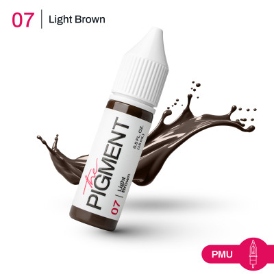 Barva pro permanentní make-up THE PIGMENT 07 LIGHT BROWN – 15 ml REACH