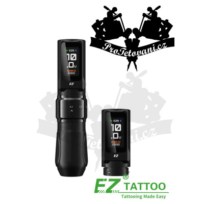 EZ P3 Pro Touch – Matte Black bezdrátový tetovací strojek s dotykovým ovládáním 2x baterie