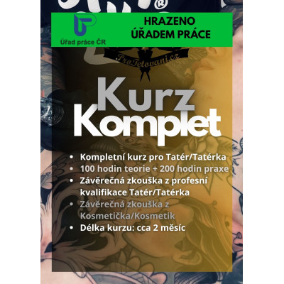 Kurz školení tetování KOMPLET – HRAZENO ÚŘADEM PRÁCE ČR