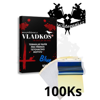 Obtiskovací papír Vladkos Blue pro tetovací motivy 100 Ks balení