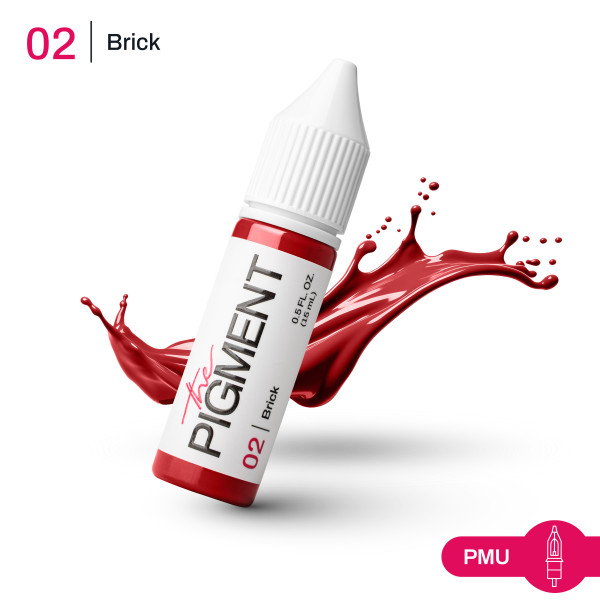 Barva pro permanentní make-up THE PIGMENT 02 BRICK – 15 ml REACH