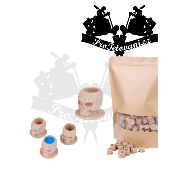 Skull Eco Ink Caps – ekologické kalíšky na inkoust 200 Ks