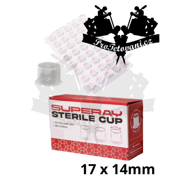 Superay sterile in cups - sterilní kalíšky na tetovací barvu 400 Ks 17 x 14 mm