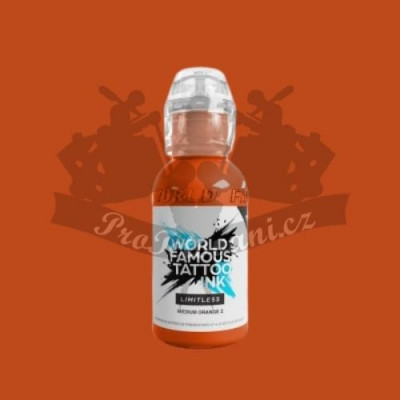 Tetovací barva World Famous Limitless MEDIUM ORANGE 2 30 ml EXPIROVANÉ